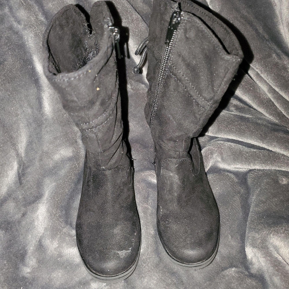 Girls black tall boots